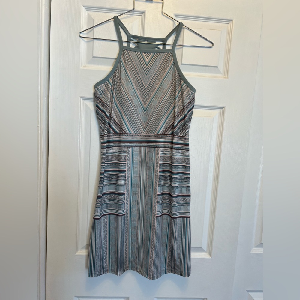 prAna Womens Blue Multi Strappy Back Tank Athletic Dress M